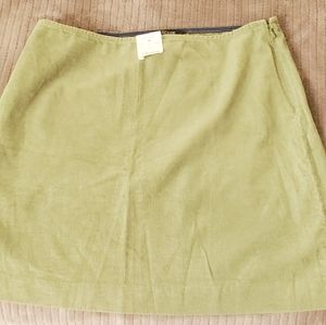 J Crew sage green corduroy miniskirt NWT